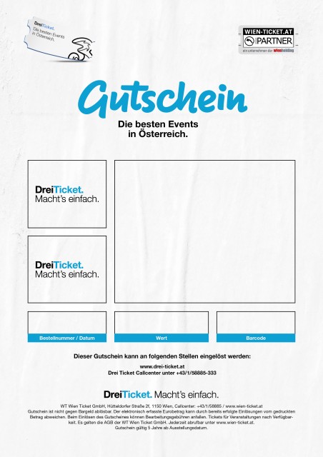 Drei Ticketing Gutschein